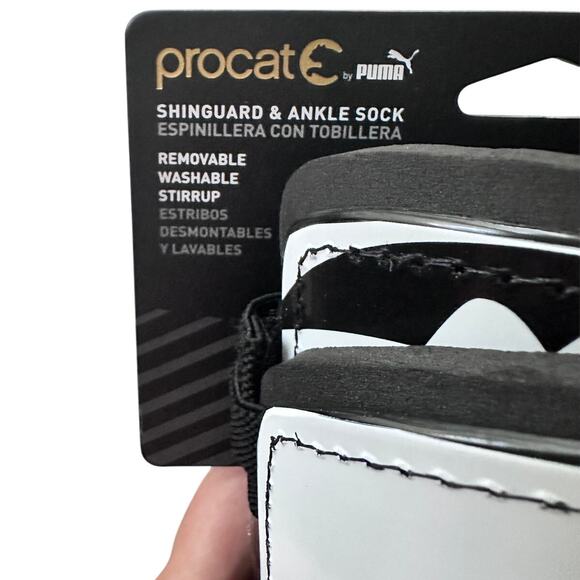 Procat by Puma Soccer Shin Guards w/ Ankle Support – Size L – Black/White – NWT - Picture 4 of 5